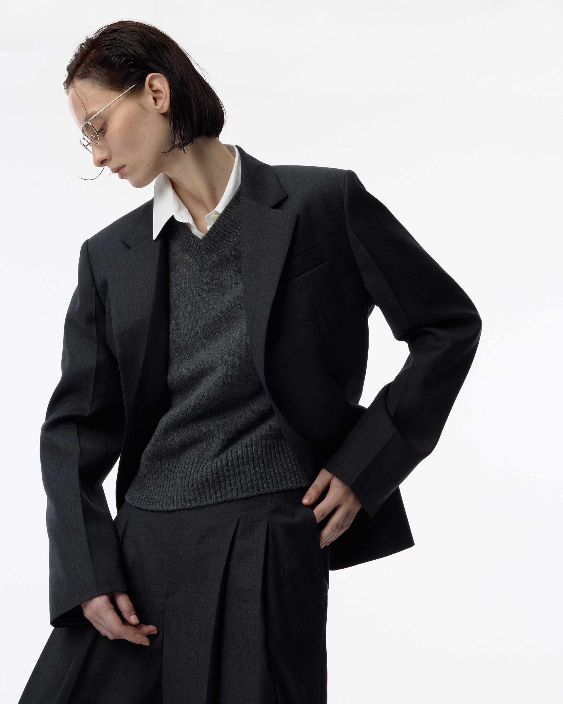 Ader Error - Sig; BK Tag blazer 01 (Grey) product image 3 | TRAB K-Fashion Australia