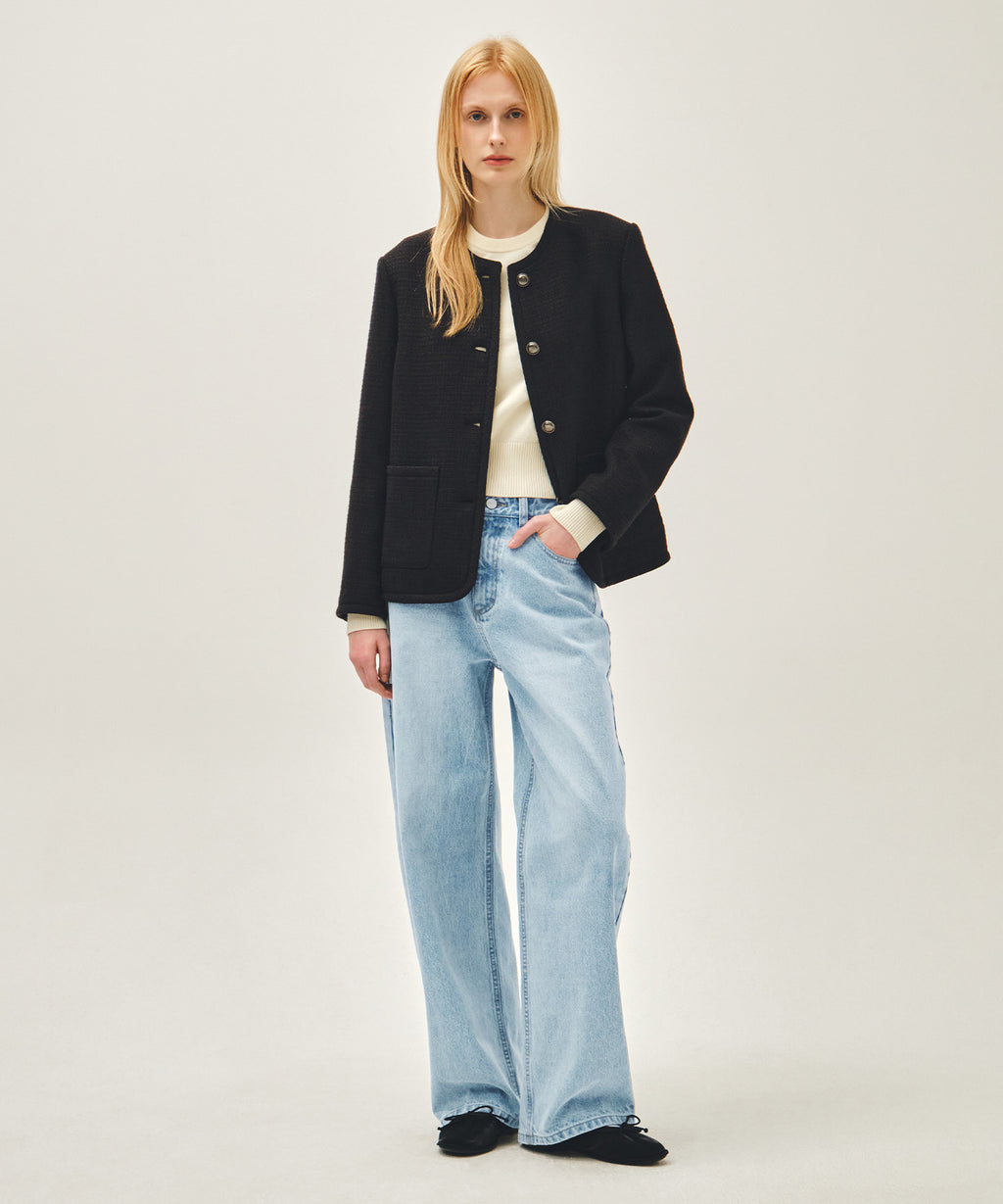 Marithe & Francois Girbaud - Tweed Round Neck Jacket (Black) product image 5 | TRAB K-Fashion Australia