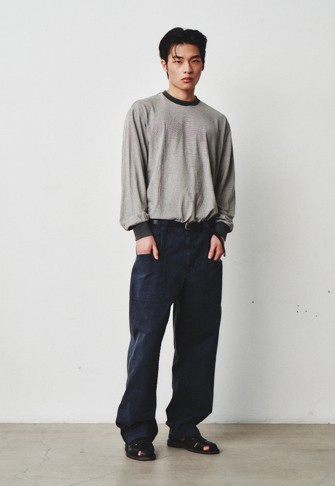 Art if acts - Washed Stripe Long Sleeve (Faded Charcoal) product image 5 | TRAB K-Fashion Australia