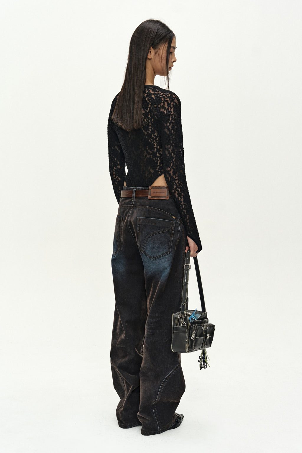 Andersson Bell - Lace Mesh Bodysuit (black) (Black) product image 3 | TRAB K-Fashion Australia