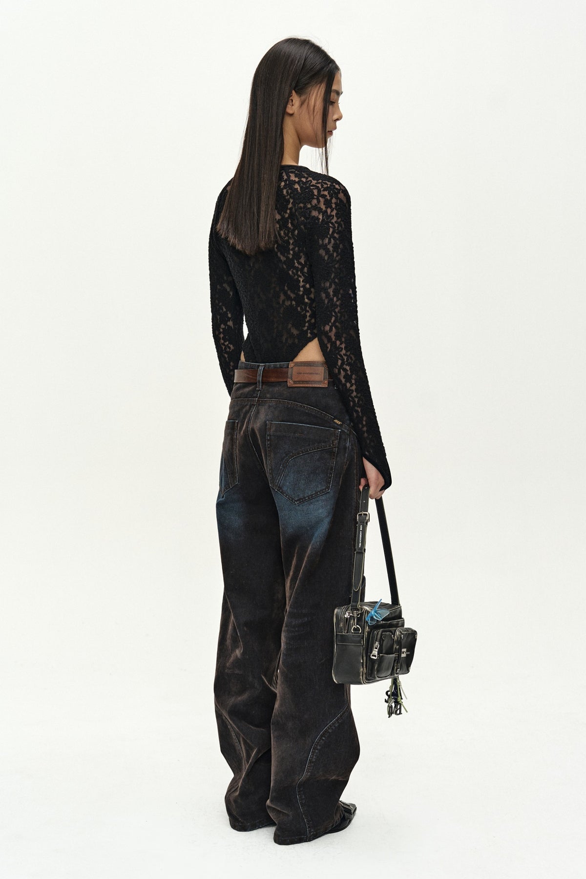 Andersson Bell - Lace Mesh Bodysuit (Black) product image 3 | TRAB K-Fashion Australia