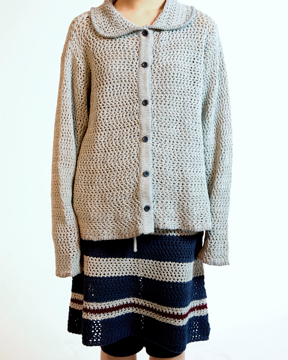 Coyseio - Net Knit Cardigan (Grey) product image 6 | TRAB K-Fashion Australia