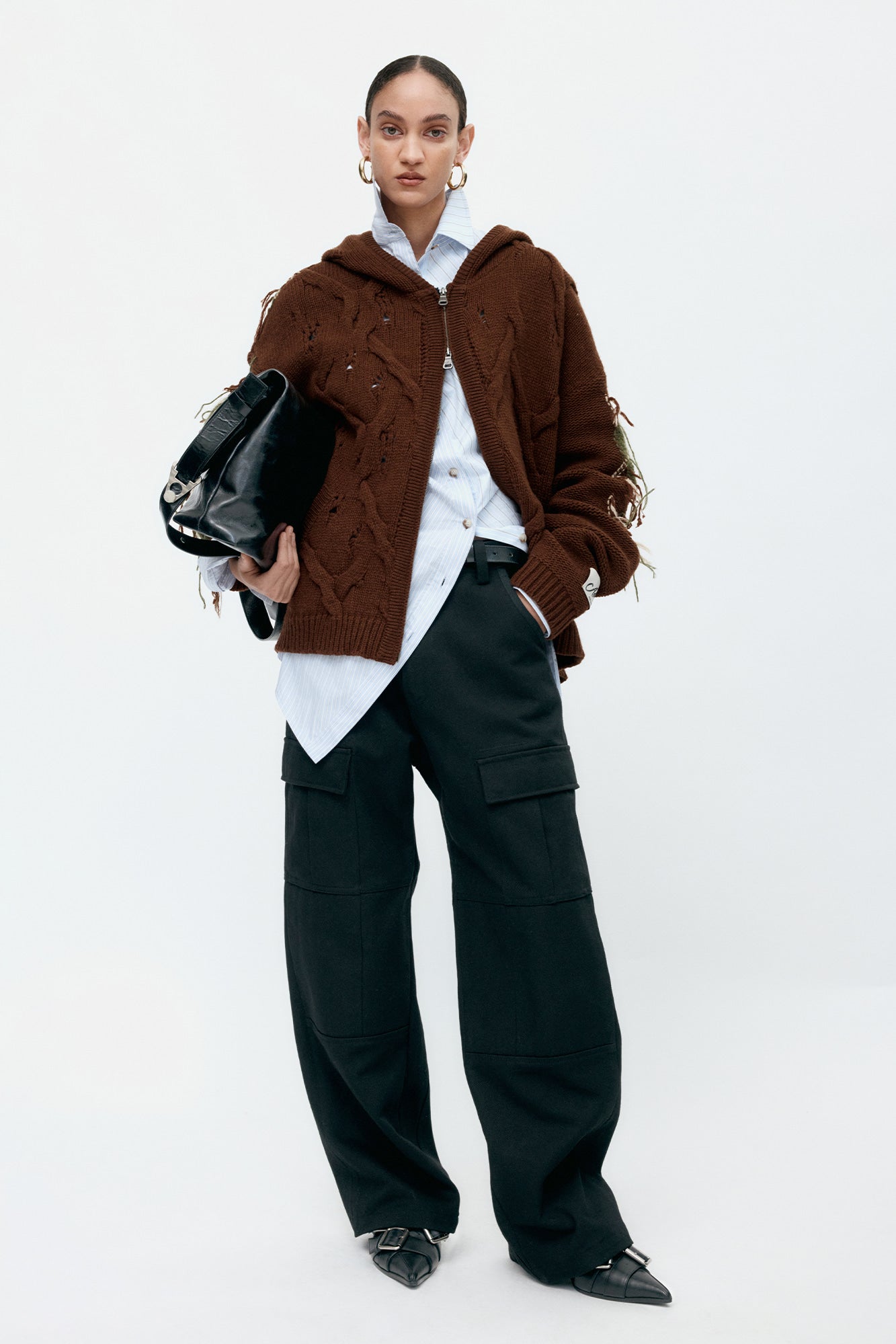 Andersson Bell - Unisex Argyle Fisherman Hood Zip-Up (Brown) product image 6 | TRAB K-Fashion Australia