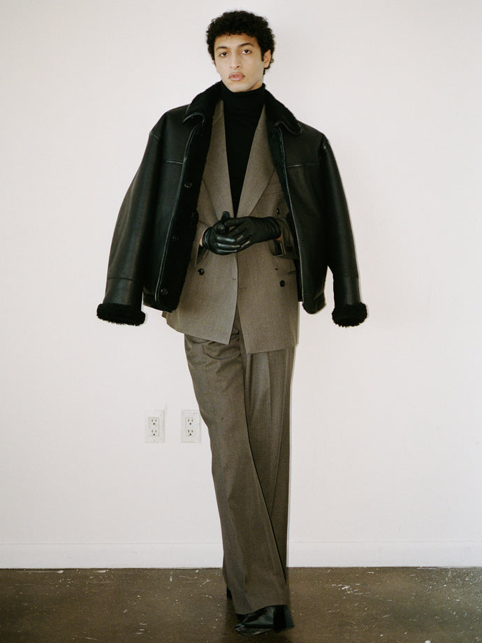 Tonywack - Lamb Leather Reversible Shearling Jacket (Black) product image 12 | TRAB K-Fashion Australia