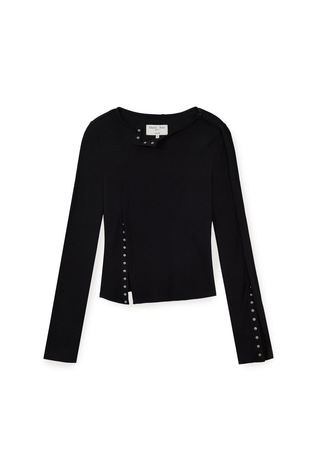 Matin Kim - Snap Detail Slim Top (Black) product image 1 | TRAB K-Fashion Australia