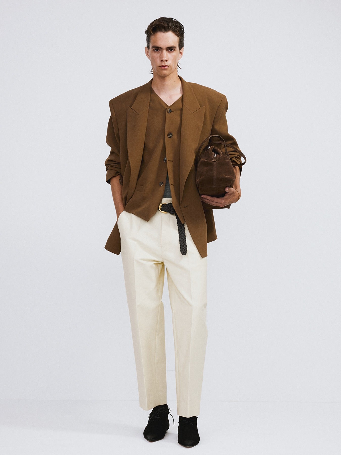 Recto - Button Fly Crop Pants (Butter Beige) product image 1 | TRAB K-Fashion Australia