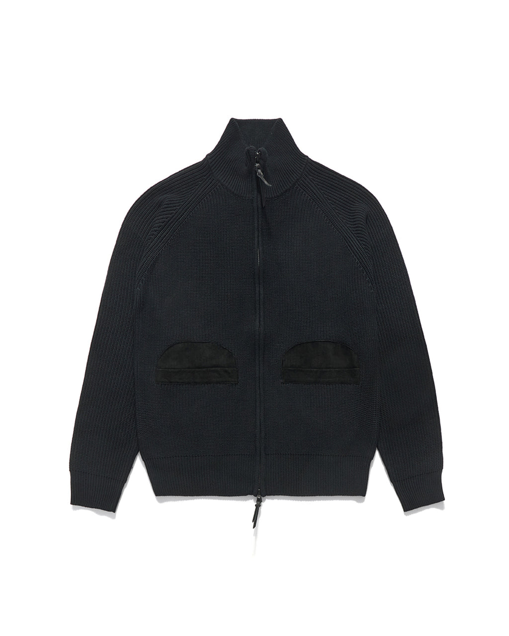 Eastlogue - Leather Patch Drivers Zip-up Knit (Black) product image 5 | TRAB K-Fashion Australia