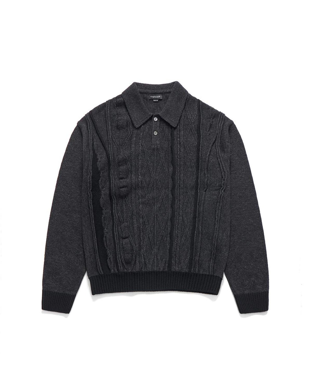 Eastlogue - Asymmetrical Cable Knit (Charcoal) product image 5 | TRAB K-Fashion Australia