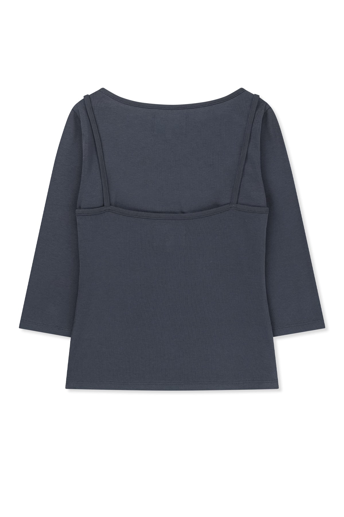 Matin Kim - 3/4 Sleeve Top & Tank Layered Set (Smoke Blue) product image 4 | TRAB K-Fashion Australia
