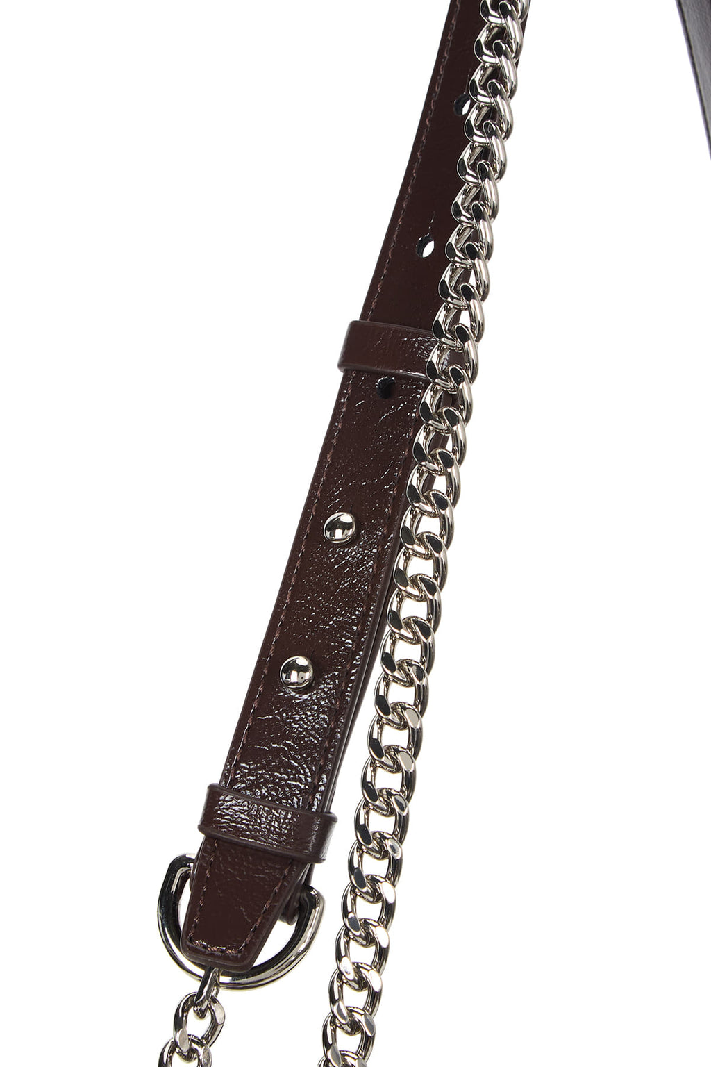 Matin Kim - Glossy Quilting Medium Chain Bag (Dark Brown) product image 4 | TRAB K-Fashion Australia