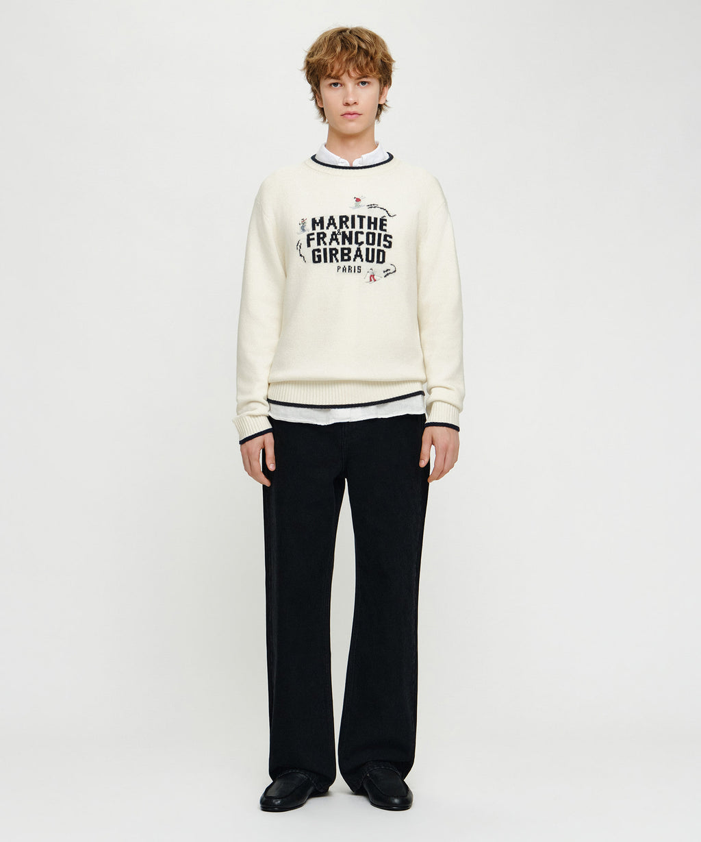 Marithe & Francois Girbaud - Alpes Classic Logo Knit Pullover (Ivory) product image 5 | TRAB K-Fashion Australia