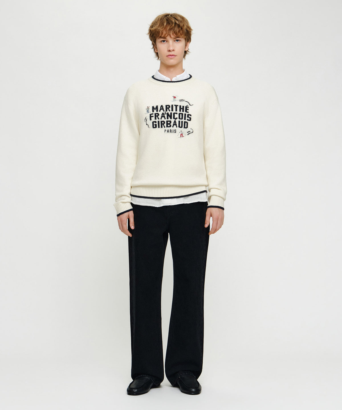 Marithe & Francois Girbaud - Alpes Classic Logo Knit Pullover (Ivory) product image 5 | TRAB K-Fashion Australia
