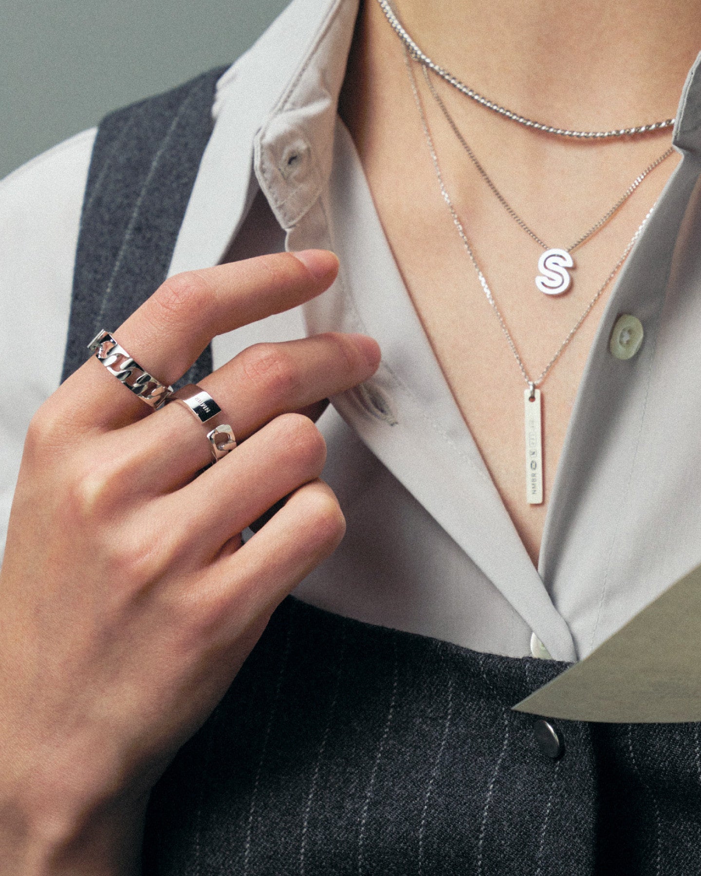 Numbering - Half & Half Open Ring #7505 product image 3 | TRAB K-Fashion Australia