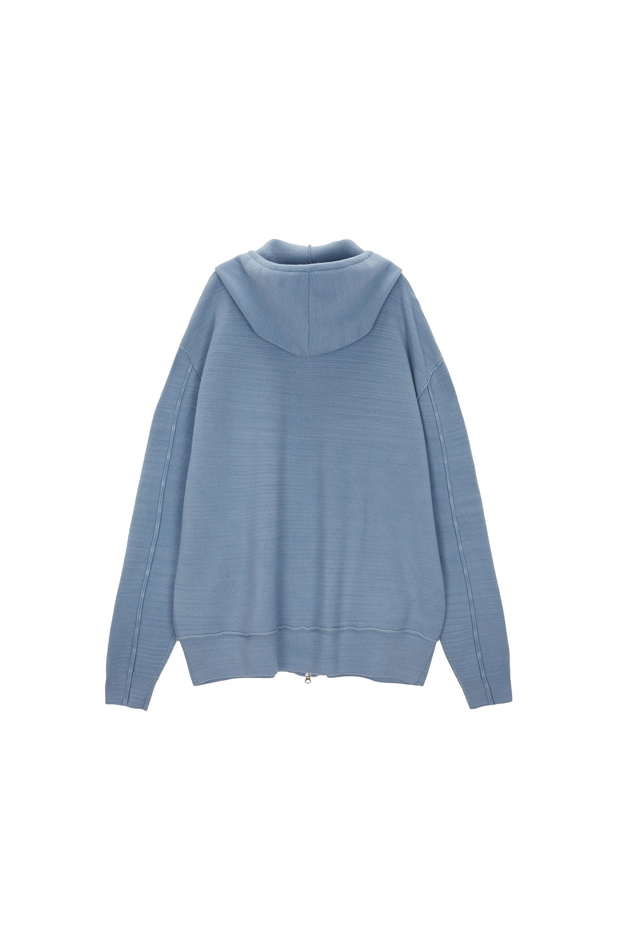 Matin Kim - Ribbed Knit Hoody Zip Up (Sky) product image 2 | TRAB K-Fashion Australia