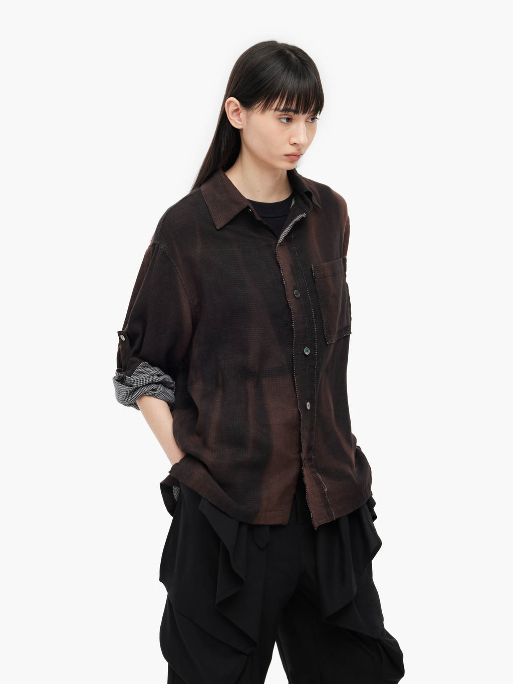 Jiyong Kim - Sun-Bleached Strap Detailed Shirt (Black) product image 5 | TRAB K-Fashion Australia