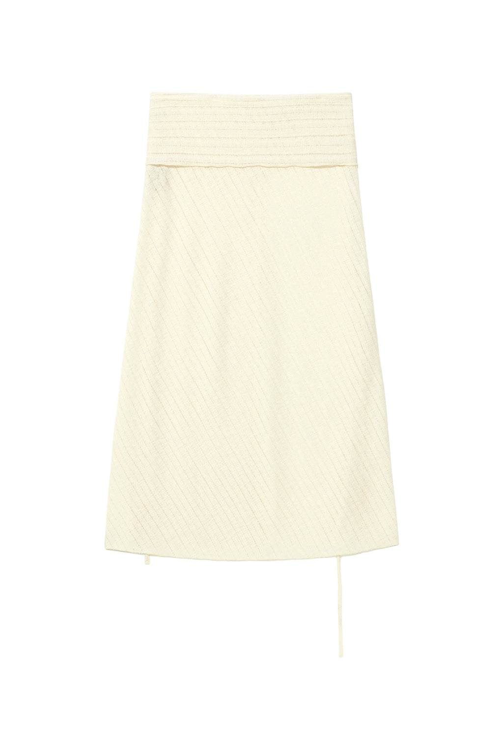 Matin Kim - Foldover Layered Maxi Wrap Skirt (Ivory) product image 2 | TRAB K-Fashion Australia