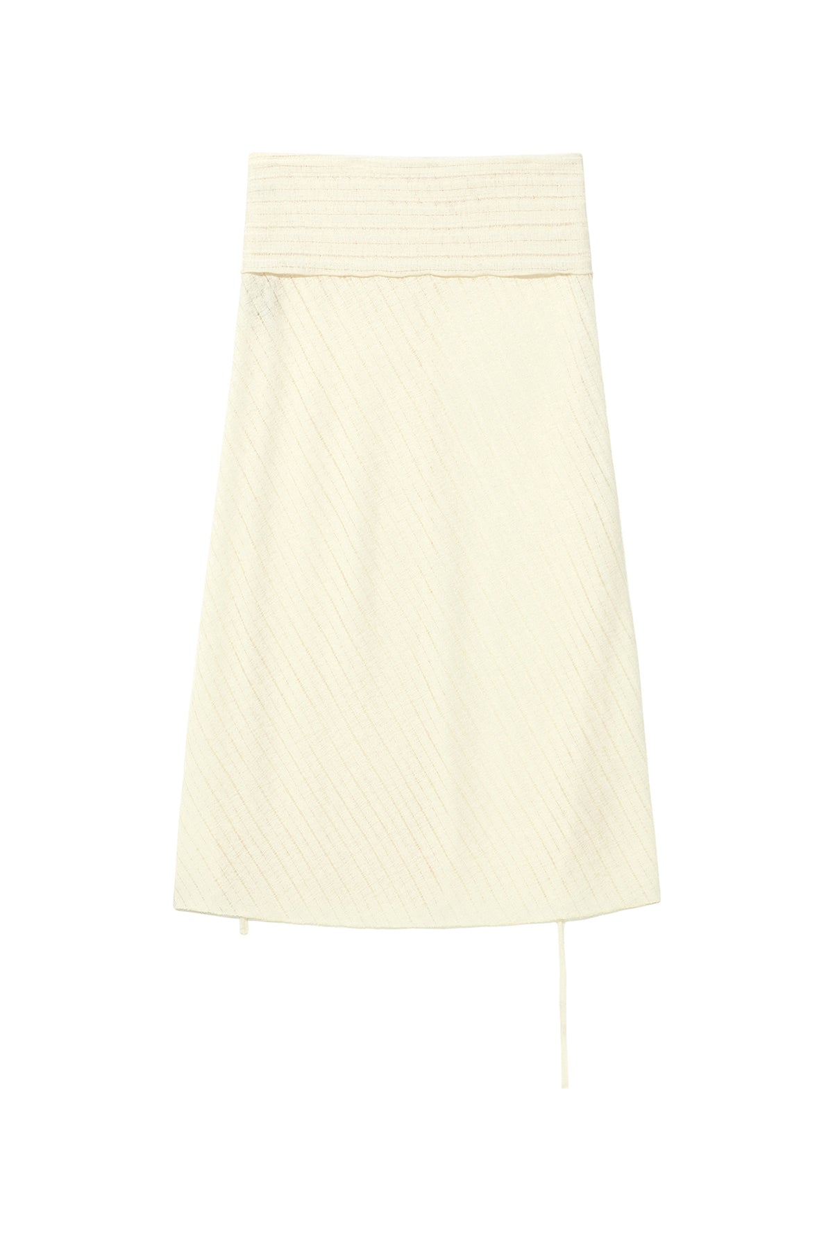 Matin Kim - Foldover Layered Maxi Wrap Skirt (Ivory) product image 2 | TRAB K-Fashion Australia