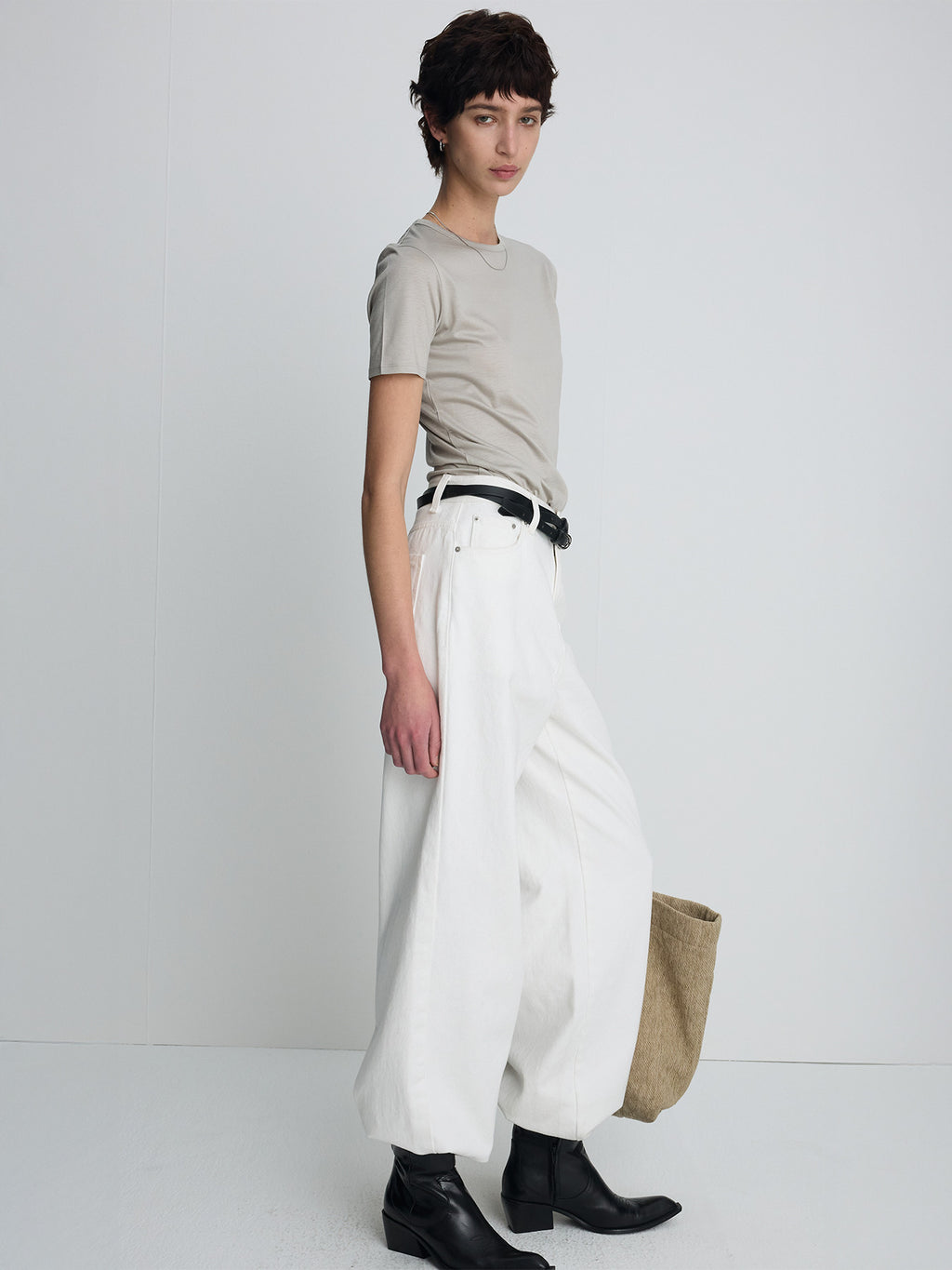 Tonywack - Tencel Short Sleeve T-Shirt (Light Grey) product image 3 | TRAB K-Fashion Australia