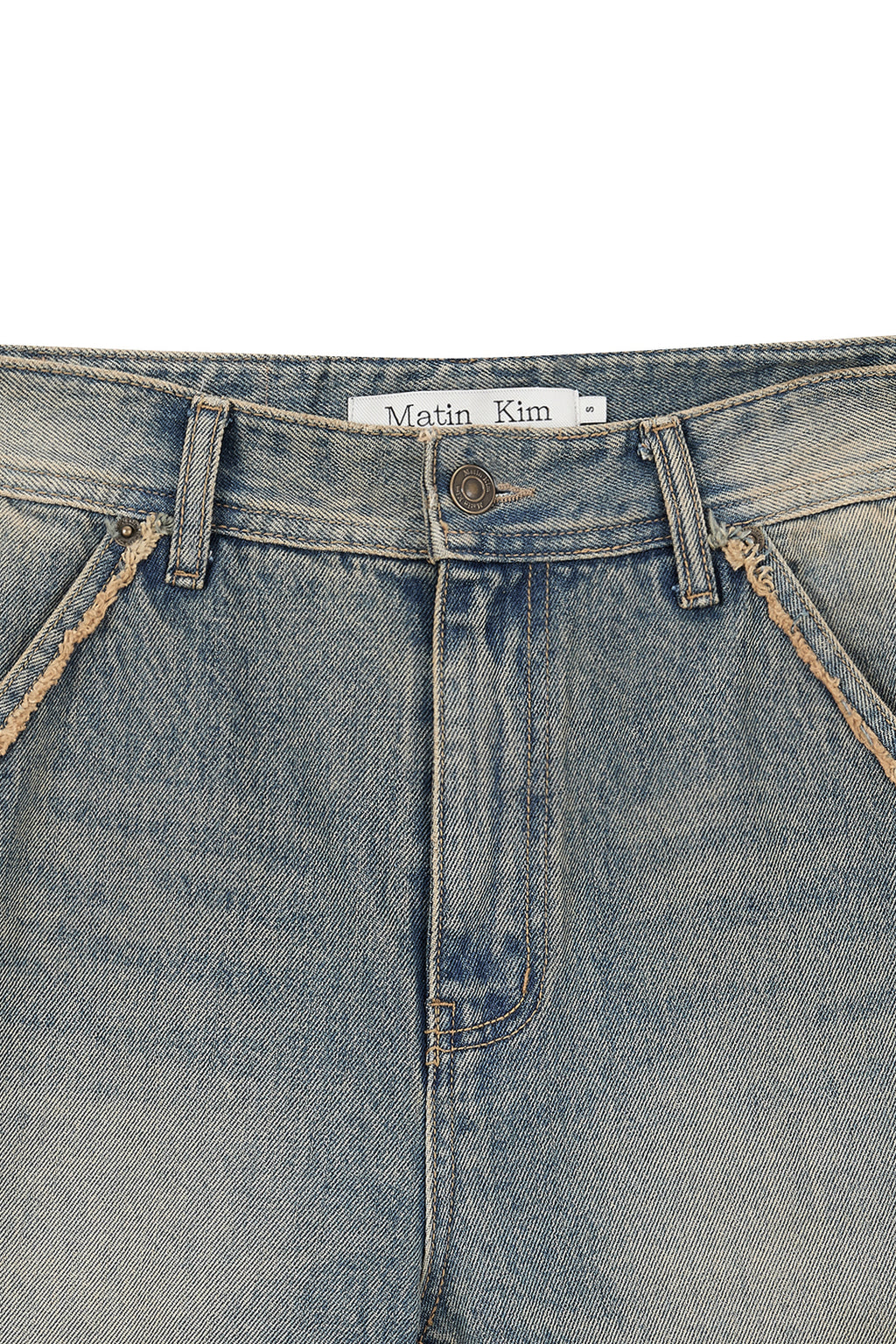 Matin Kim - Semi Boots Cut Washed Denim Pants (Blue) product image 4 | TRAB K-Fashion Australia