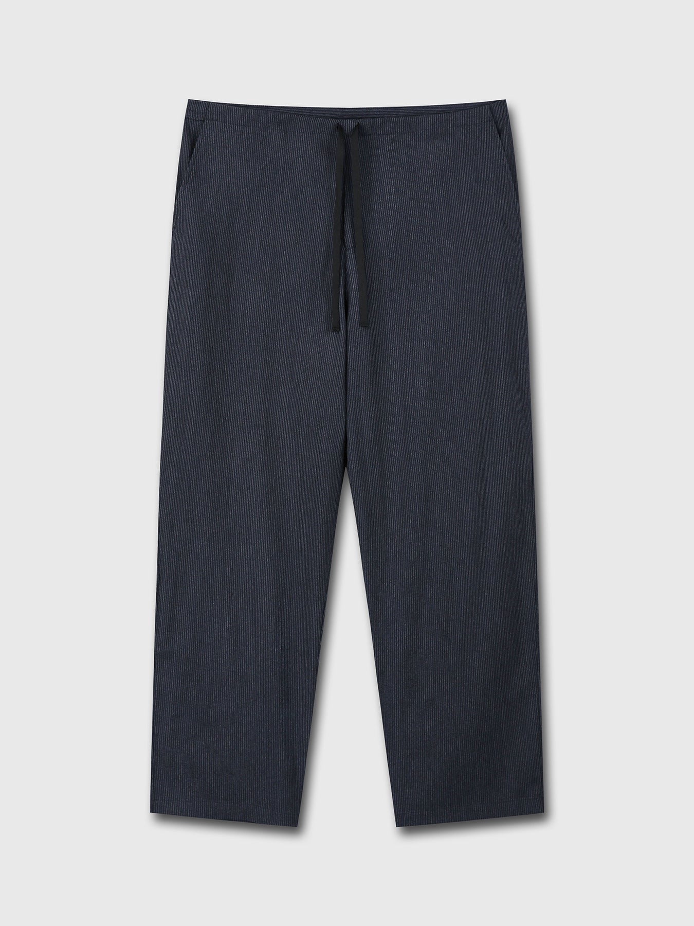Tonywack - Light Wool Cotton Drawstring Trousers (Navy Stripe) product image 7 | TRAB K-Fashion Australia