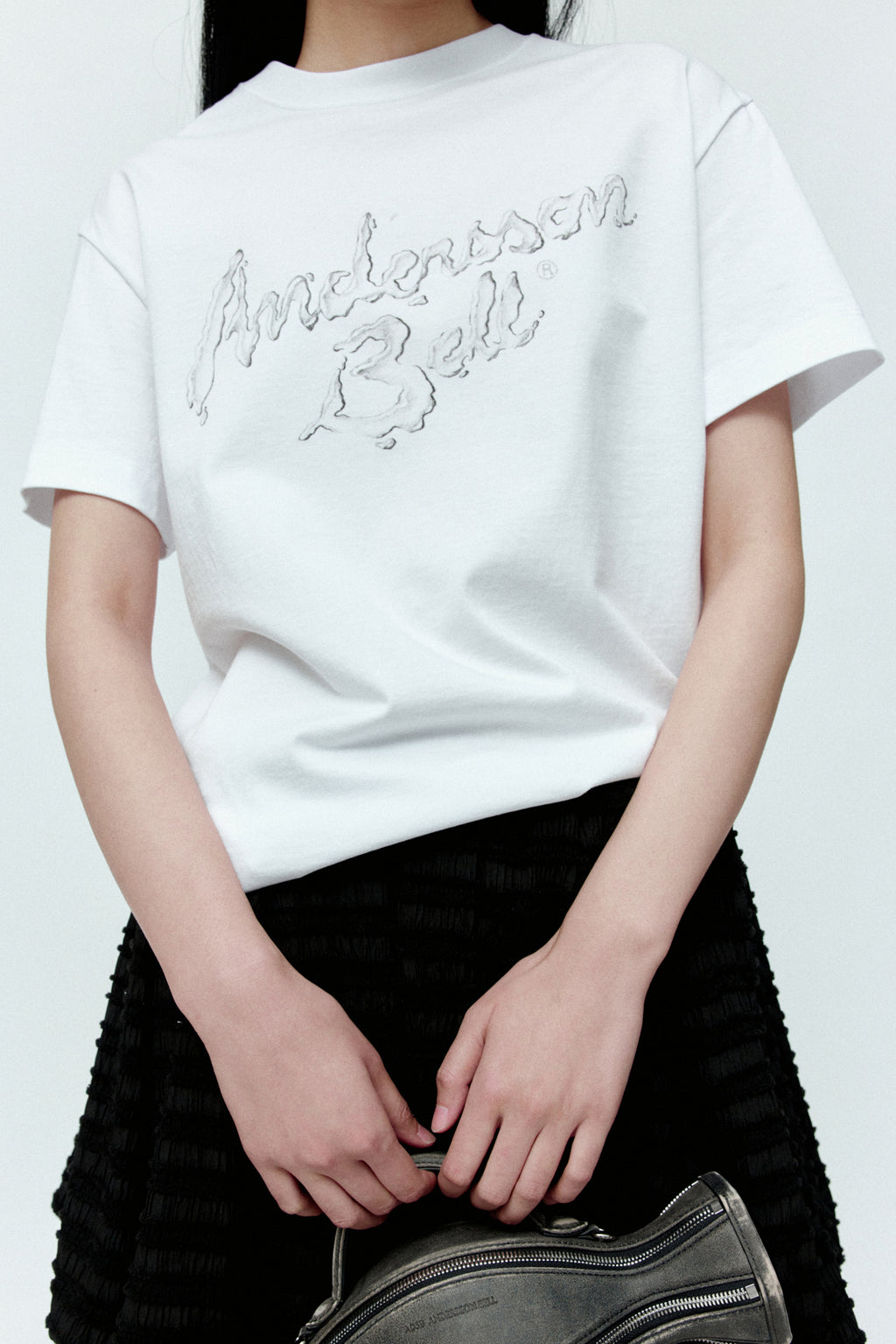 Andersson Bell - (essential) Unisex Liquid Logo T-Shirt (White) product image 4 | TRAB K-Fashion Australia