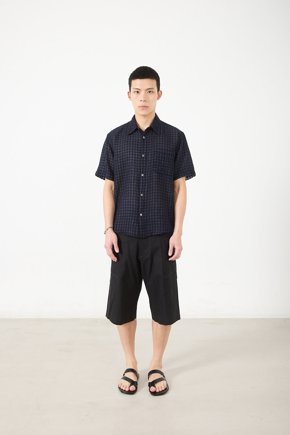 Hatchingroom - Shadow Check Shirt Gingham Check (Dark Navy) product image 10 | TRAB K-Fashion Australia