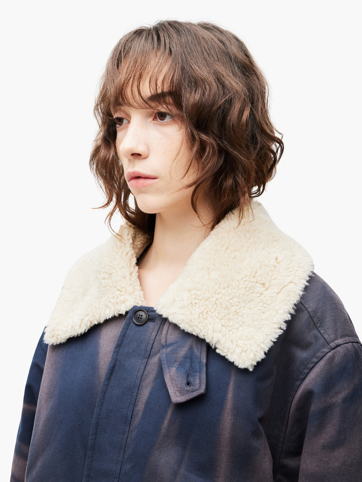Jiyong Kim - Sun-Bleached Wide Collar Jacket (Navy) product image 7 | TRAB K-Fashion Australia