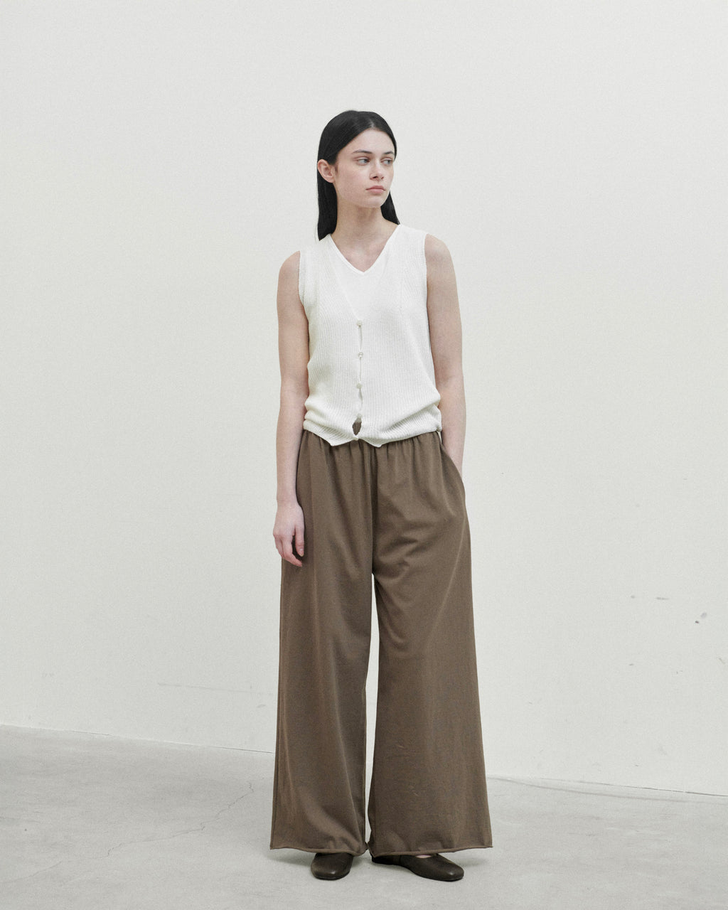 Brownyard - Cut Off Easy Pants (Brown) product image 1 | TRAB K-Fashion Australia