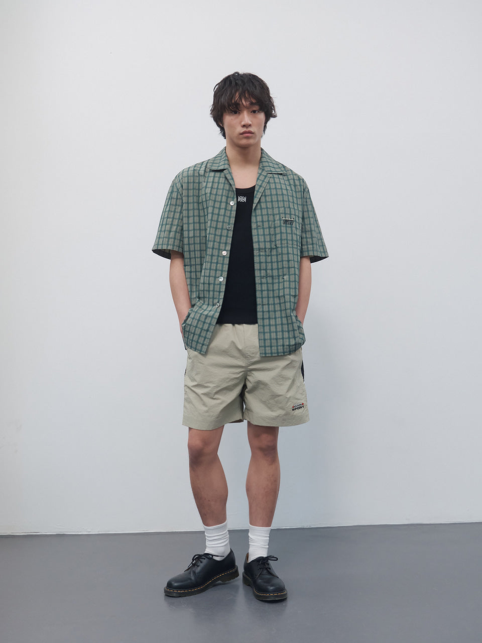 Kijun - Check Half Sleeve Shirt (Green) product image 6 | TRAB K-Fashion Australia