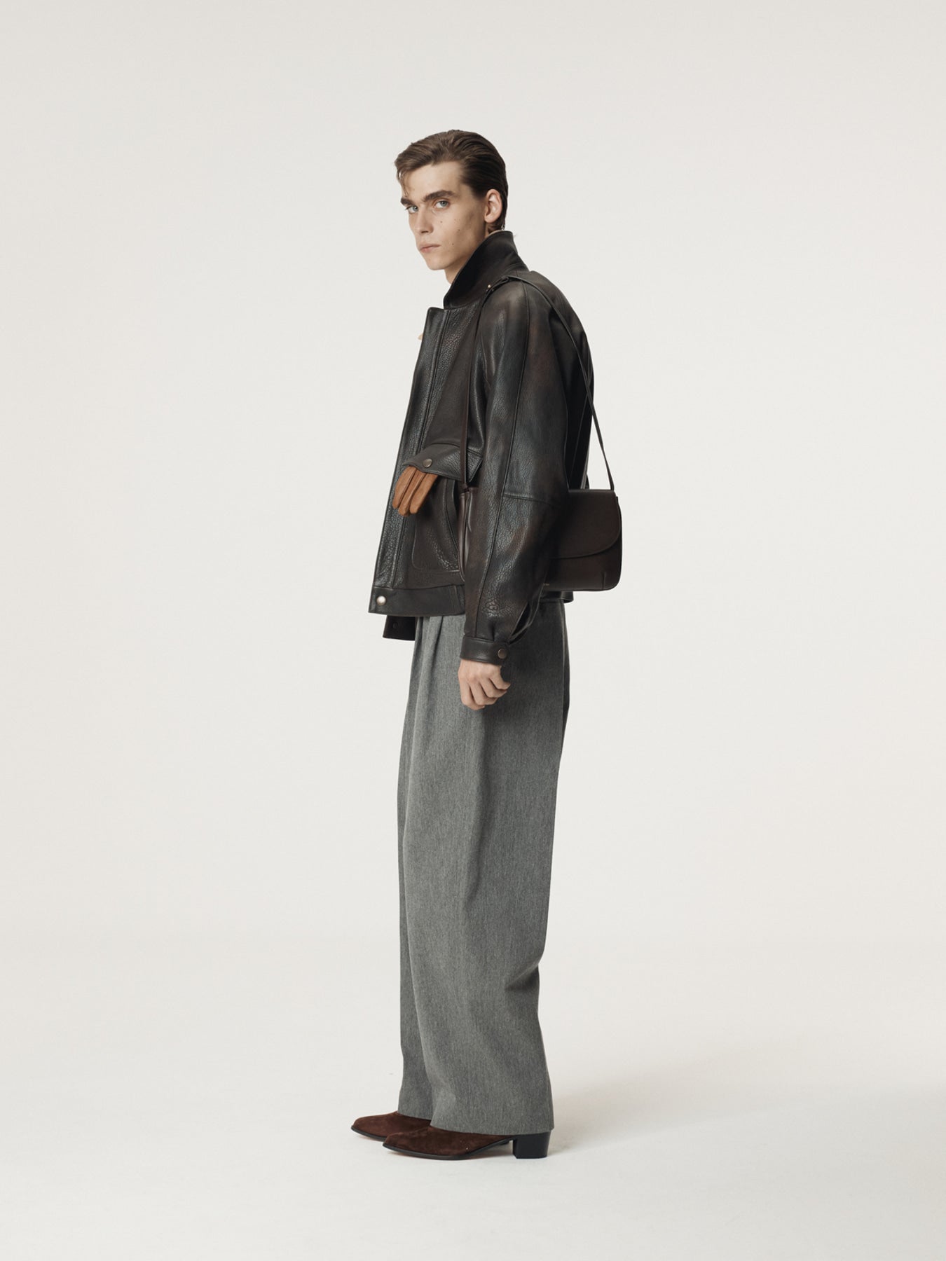 Recto - Mens Oversized Shearing Leather Jumper (Vintage Brown) product image 3 | TRAB K-Fashion Australia