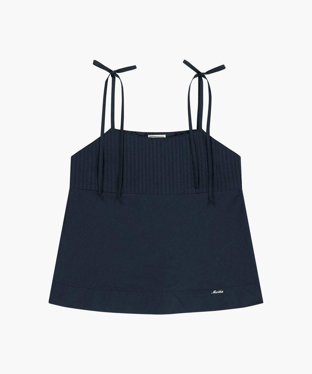 Marithe & Francois Girbaud - Pintuck Camisole Blouse (Dark Navy) product image 6 | TRAB K-Fashion Australia