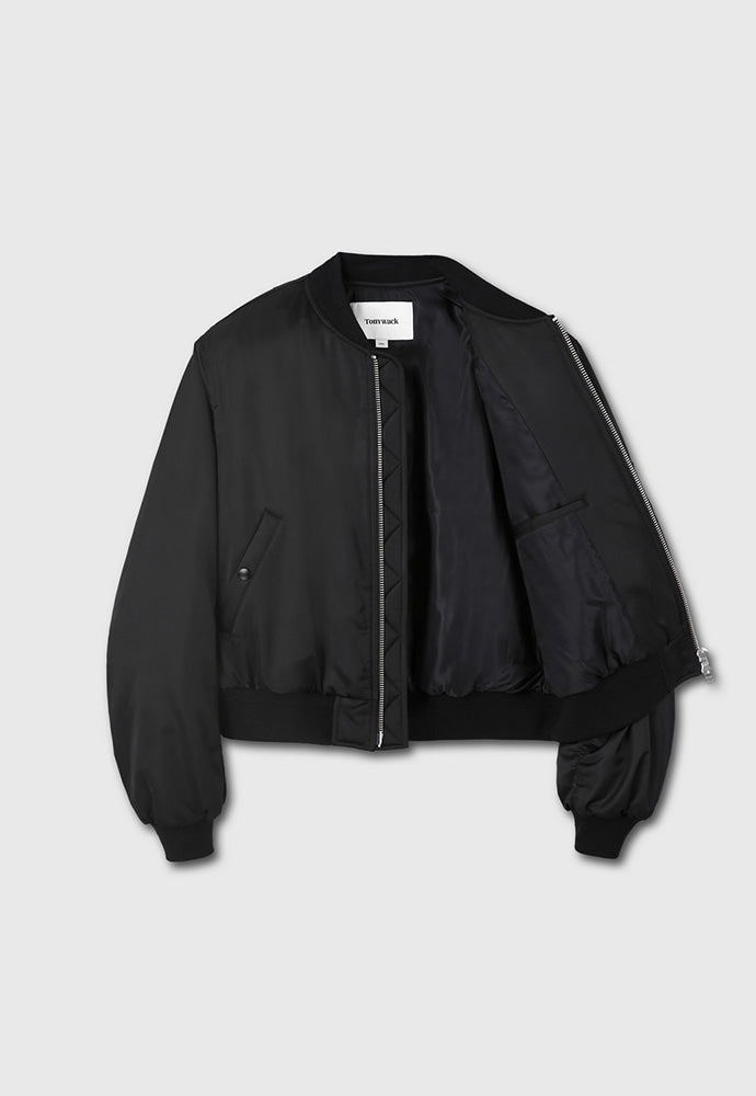 Tonywack - Recycled-Polyester Cropped Padded Bomber (Black) product image 8 | TRAB K-Fashion Australia