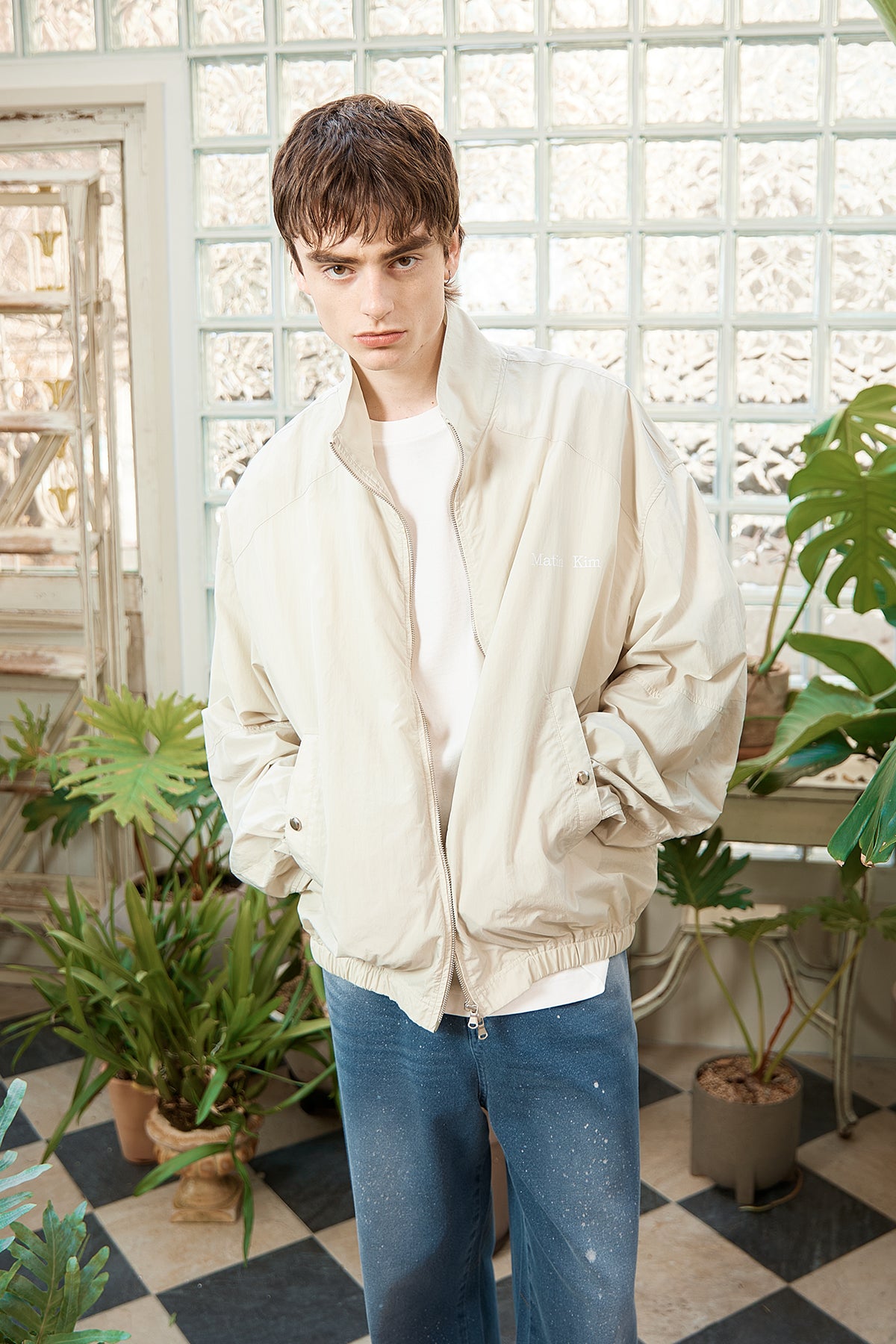 Matin Kim - Oversize Nylon Light Jumper (Light Beige) product image 12 | TRAB K-Fashion Australia