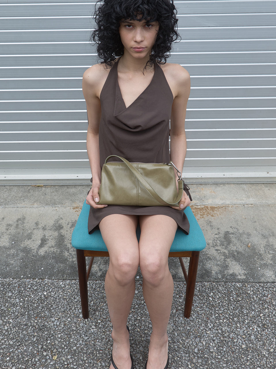 Kijun - Cowl Mini Dress (Brown) product image 7 | TRAB K-Fashion Australia