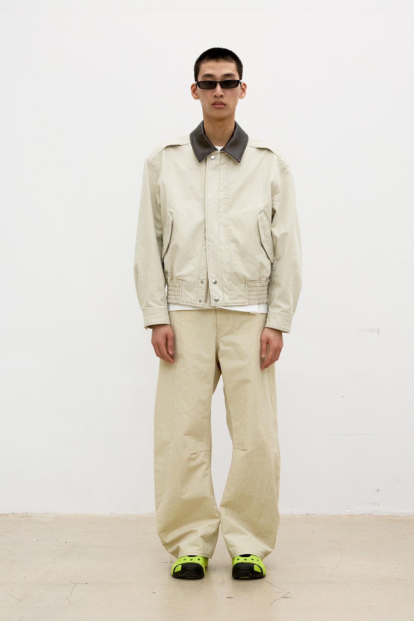 Coor - Deep Curved Cotton Blend Pants (Beige) product image 2 | TRAB K-Fashion Australia