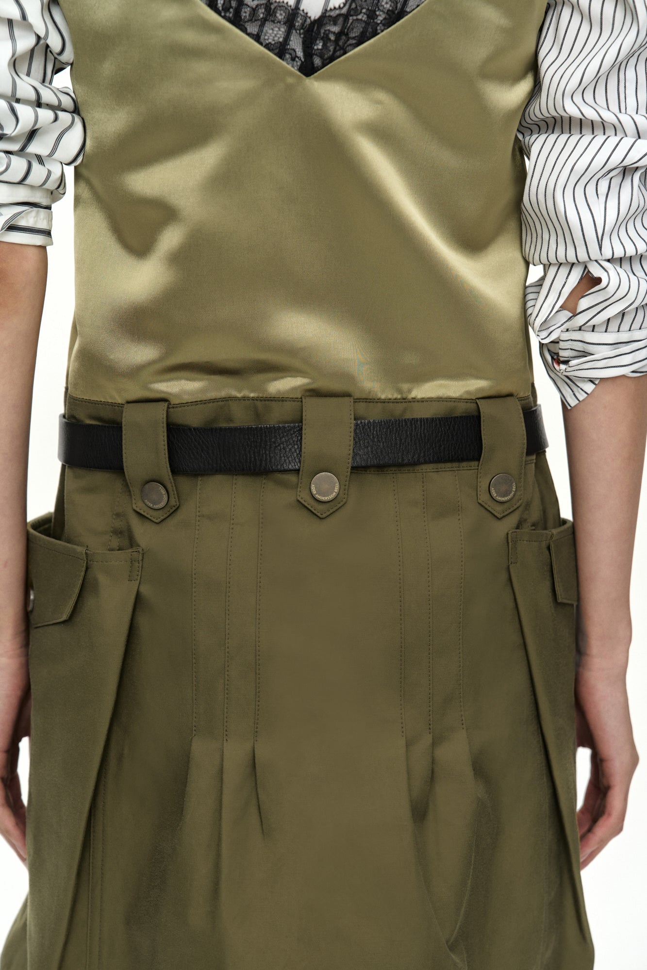 Andersson Bell - Lace Bra Printed Cargo Dress (Khaki) product image 7 | TRAB K-Fashion Australia
