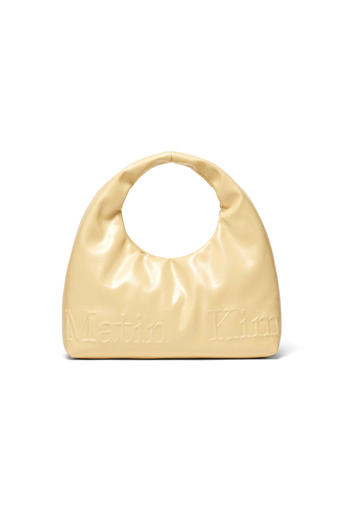 Matin Kim - Embossed Logo Leather Mini Tote Bag (Light Yellow) product image 2 | TRAB K-Fashion Australia