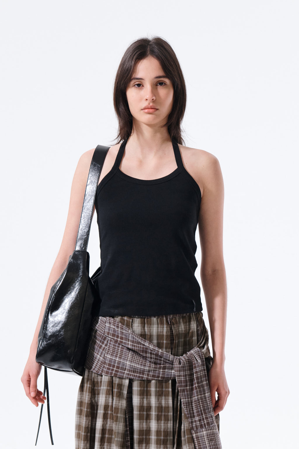 Matin Kim - Label Detail Halter Tank Top (Black) product image 5 | TRAB K-Fashion Australia