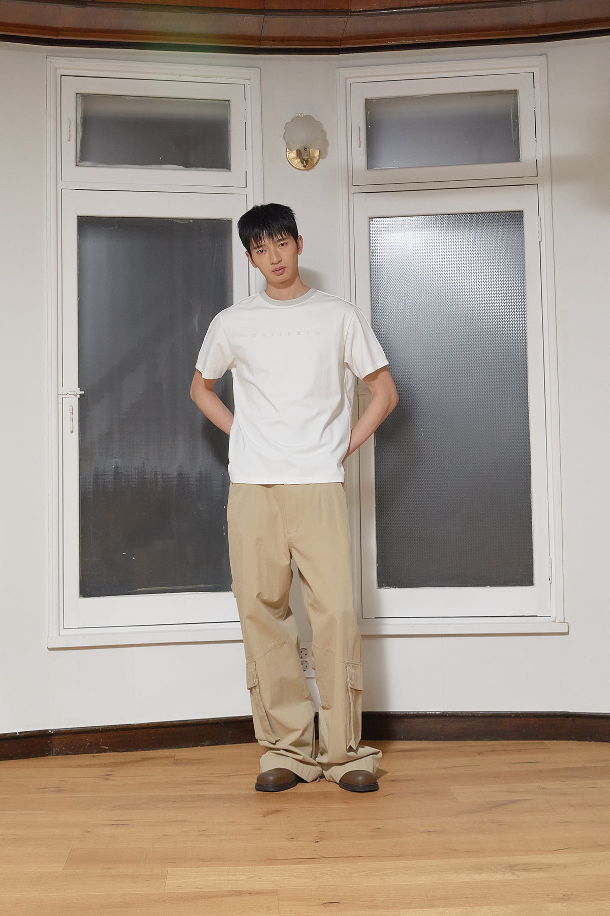 Matin Kim - Color Line Point Logo Top (White) product image 9 | TRAB K-Fashion Australia