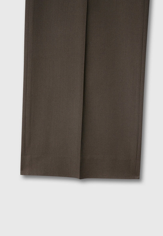 Tonywack - Wool Twill Pleated Wide Trousers (Brown) product image 15 | TRAB K-Fashion Australia