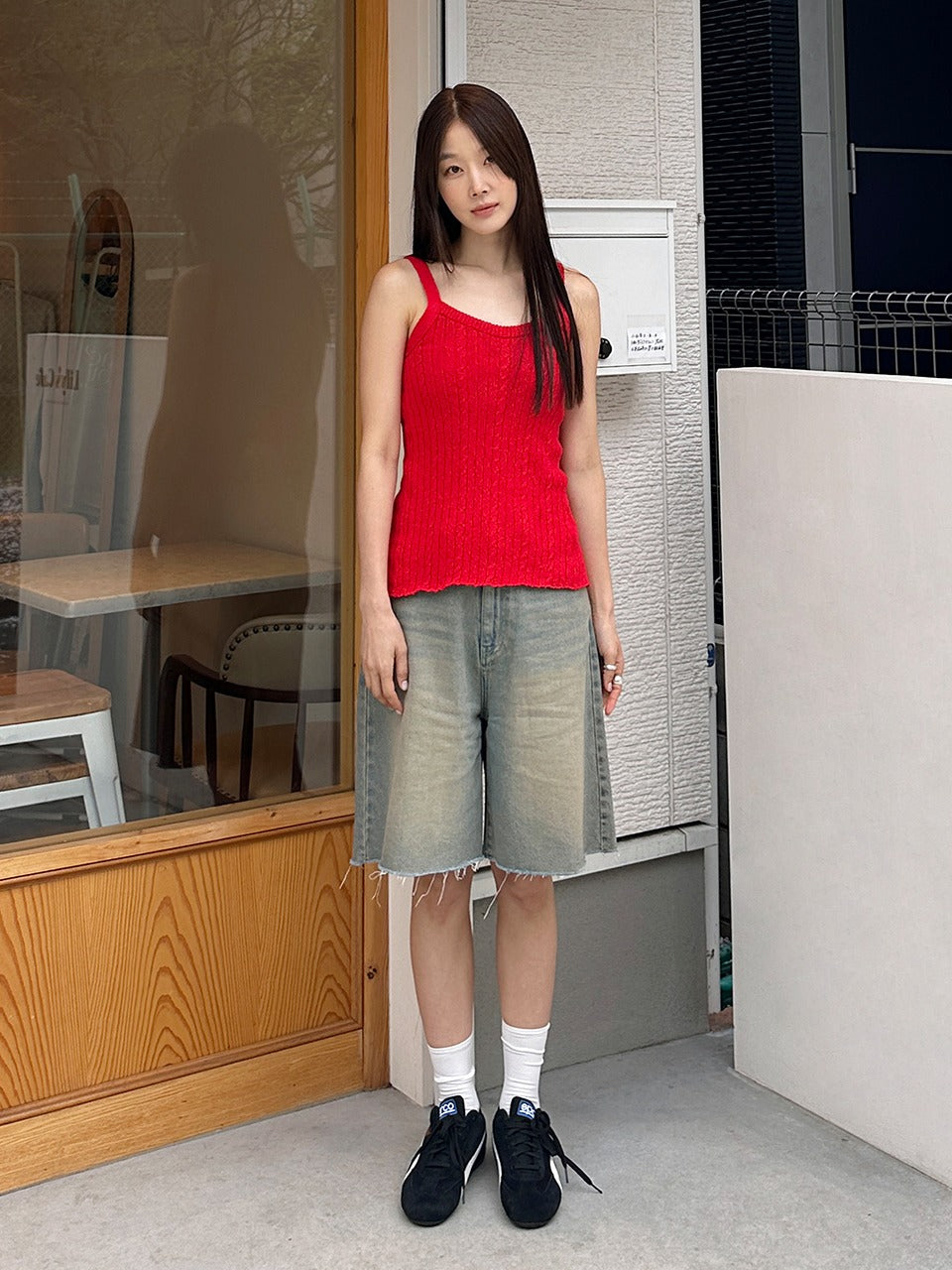 Margarin Fingers - Denim Bermuda Pants (Light Indigo) product image 1 | TRAB K-Fashion Australia