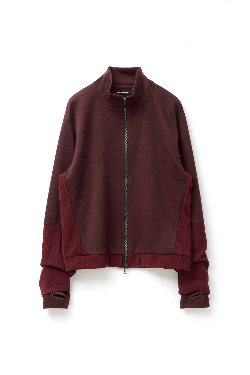 Hatchingroom - Double Sleeve Track Cardigan Dark (Red) product image 1 | TRAB K-Fashion Australia