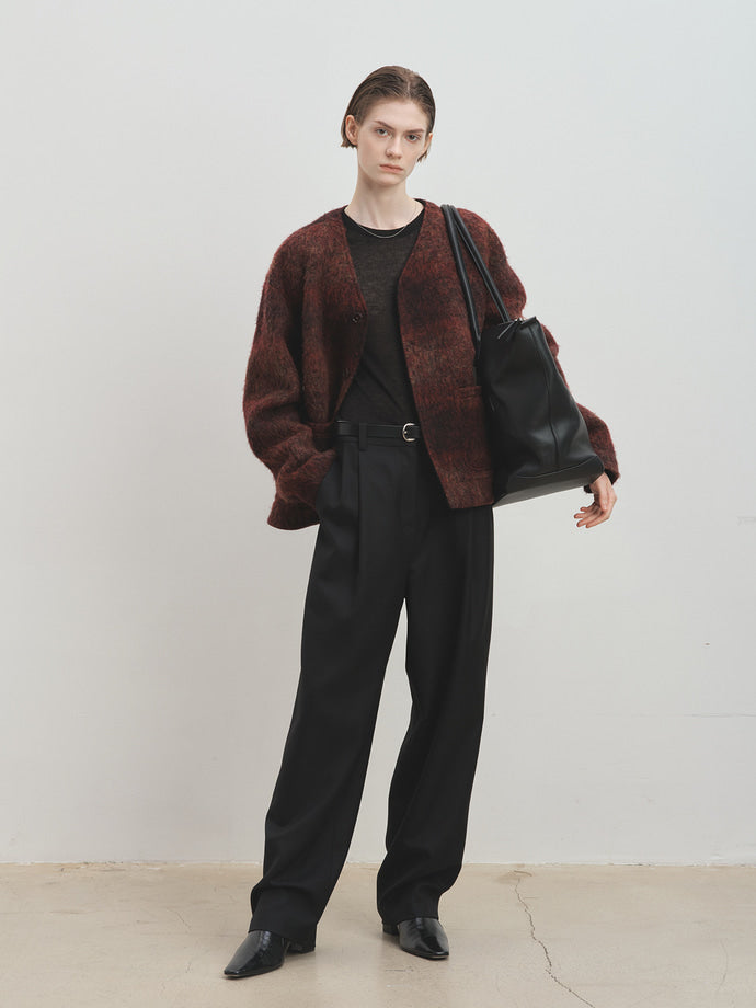 Tonywack - Mohair V-Neck Blouson Italian Fabric (Dark Red) product image 1 | TRAB K-Fashion Australia