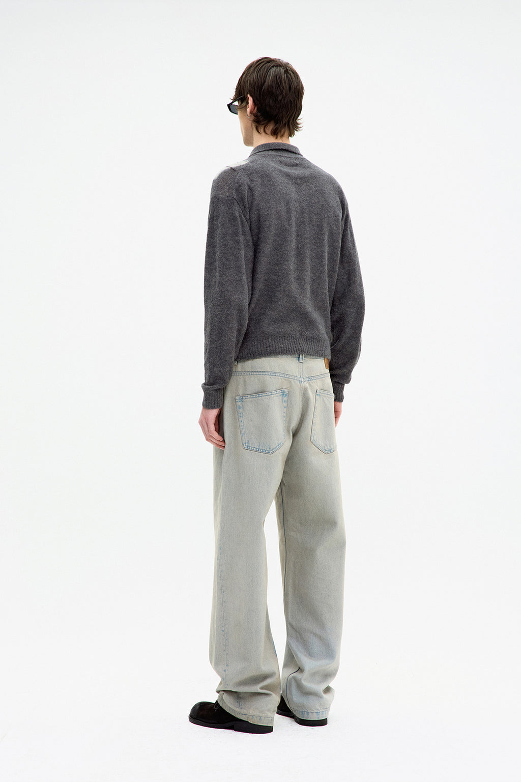Coor - Inside Out Argyle Collar Cardigan (Melange Gray) product image 4 | TRAB K-Fashion Australia