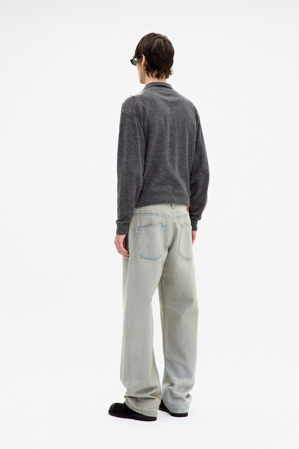 Coor - Inside Out Argyle Collar Cardigan (Melange Gray) product image 4 | TRAB K-Fashion Australia