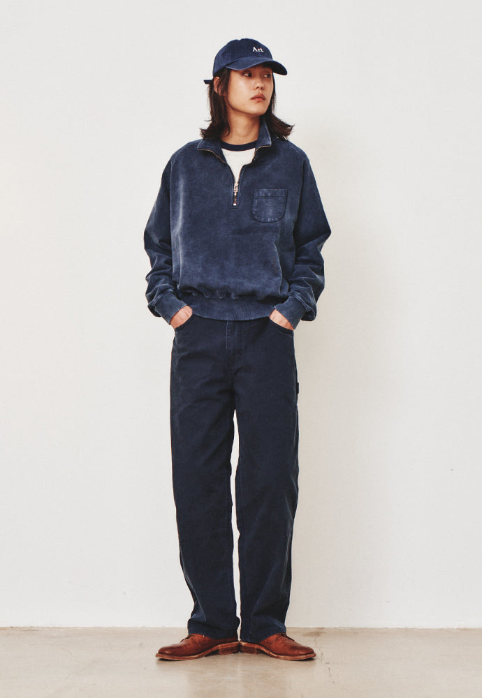 Art if acts - Garment Dyed Half Zipup Sweat (Bleach Navy) product image 4 | TRAB K-Fashion Australia