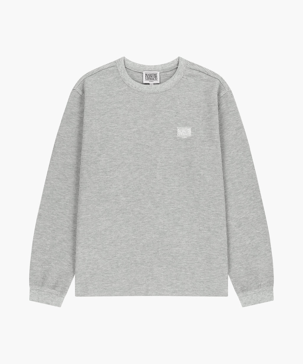 Marithe & Francois Girbaud - Waffle Long Sleeve Tee (Heather Gray) product image 6 | TRAB K-Fashion Australia