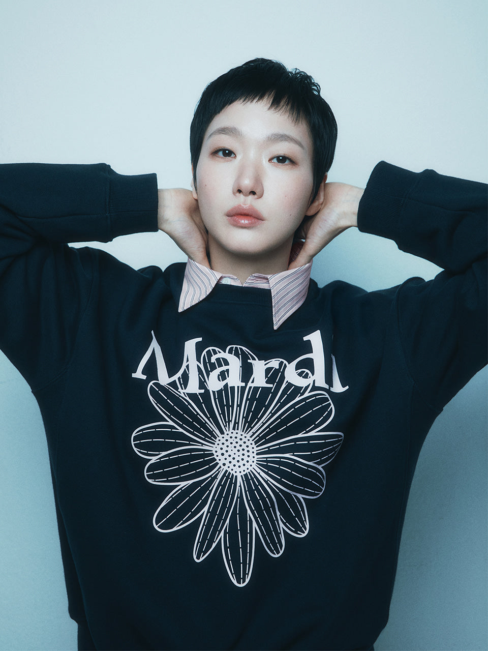 Mardi Mercredi - Sweatshirt Flowermardi (Navy Palepink) product image 1 | TRAB K-Fashion Australia