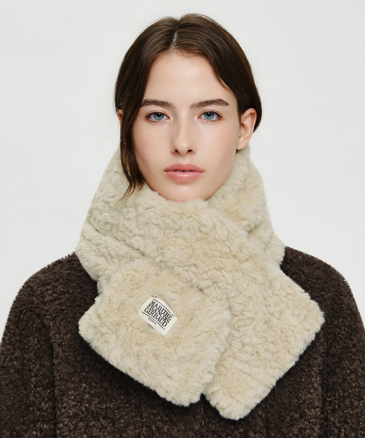 Marithe & Francois Girbaud - Classic Logo Fur Muffler (Beige) product image 4 | TRAB K-Fashion Australia