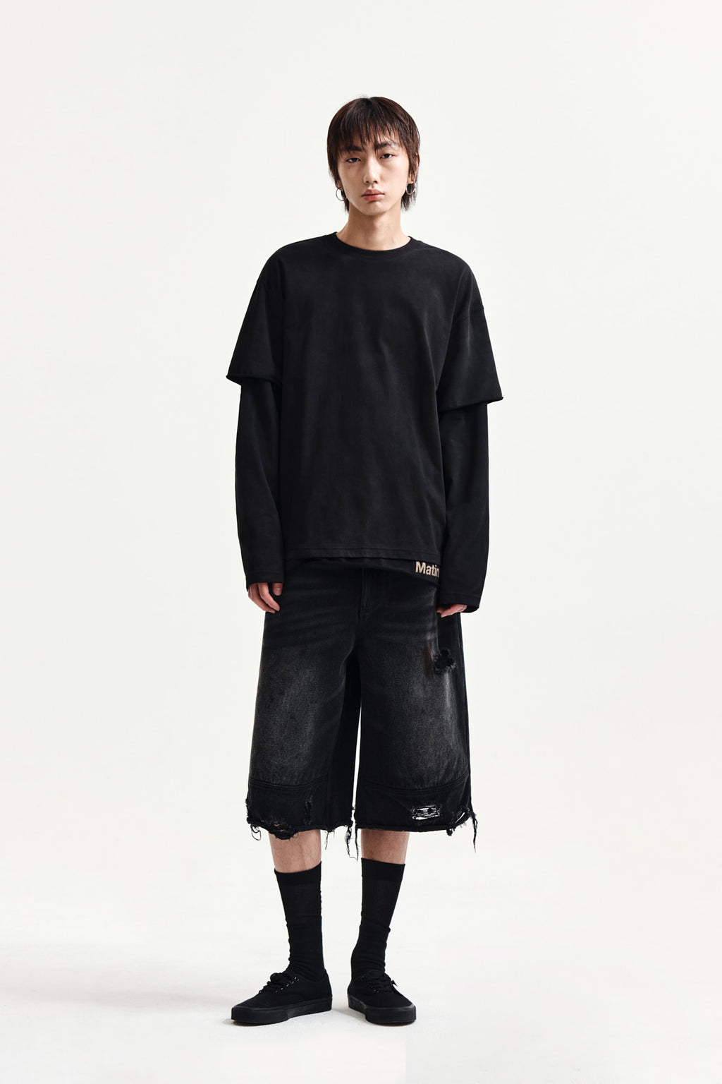 Matin Kim - Spray Effect Layered Top (Black) product image 9 | TRAB K-Fashion Australia